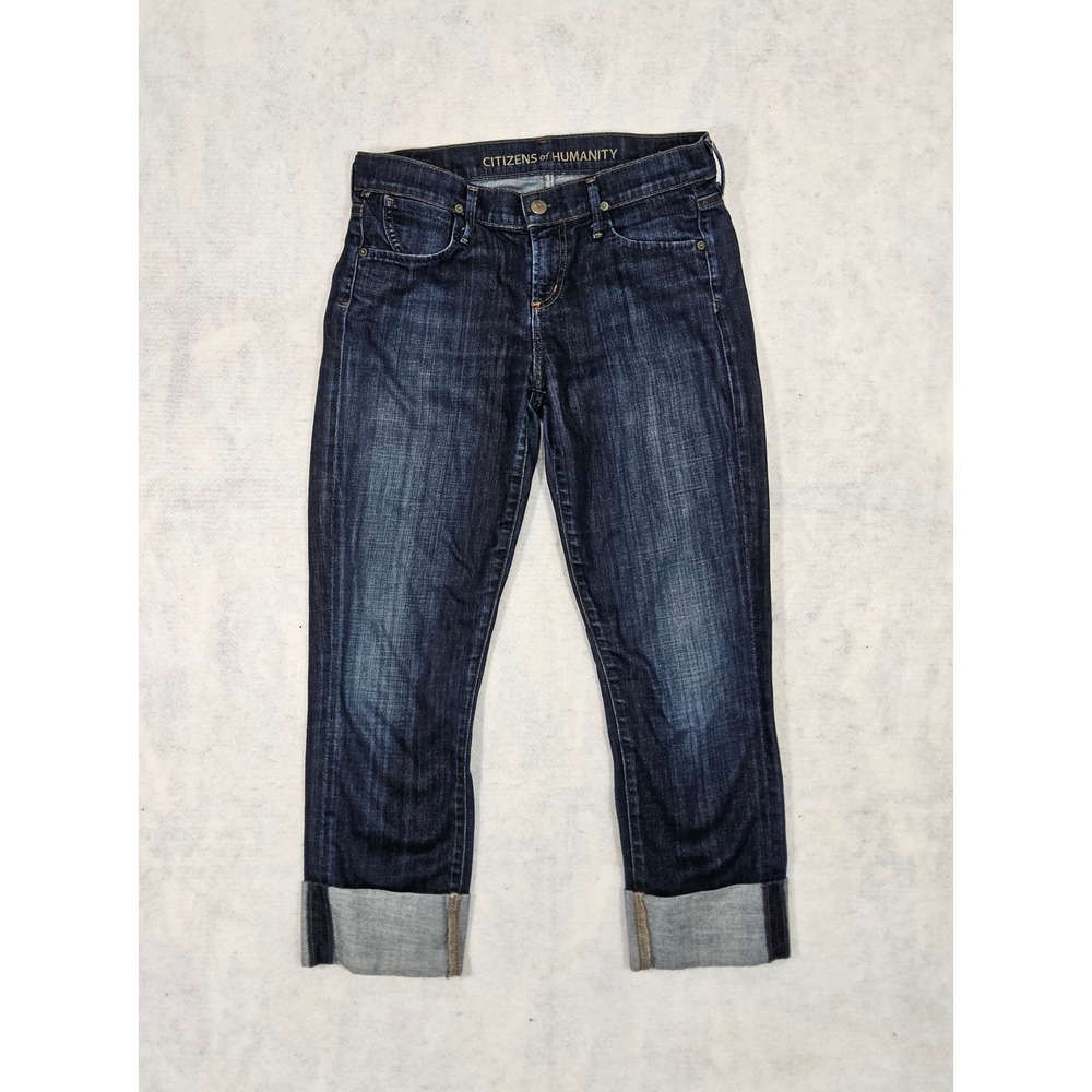 Citizens of Humanity Jeans Womens 26 Dani Cropped Straight Leg Dark Blue Whisker